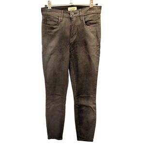 L'AGENCE Margot Skinny Jeans Womens 25 Black Coated High Rise 2294MCTC